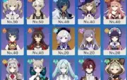 Nahida + Yelan + Kazuha + Alhaitham + bis + Diluc + bis.
