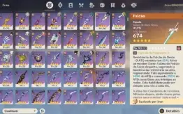 Genshin Impact AR 60, contendo 25 T5 perso + 24 Armas T5