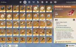 Genshin Impact AR 60, contendo 25 T5 perso + 24 Armas T5