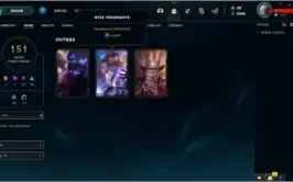 Conta de lol MESTRE 155 skins + Ryze triunfante