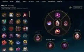 conta lol platina 4 com emotes de grão mestre 105 skins