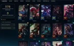 conta lol platina 4 com emotes de grão mestre 105 skins
