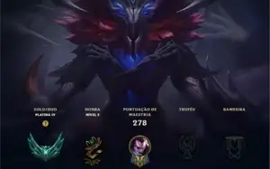conta lol platina 4 com emotes de grão mestre 105 skins