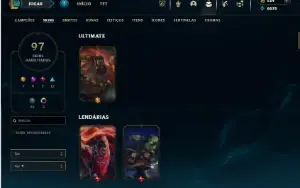 Bronze 3 com 120 Champs e 97 Skins + Blitz Enferrujado
