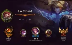 CONTA LOL OURO V (SOLOQ) COM SKINS