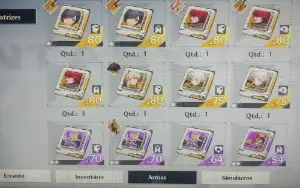 480 reais Tower of Fantasy com Lin C6 e Alyss C4 Saki C3