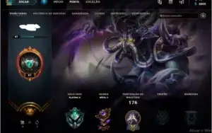 CONTA DE LOL PLATINA 2 COM 23 SKINS E 50 CAMPEÕES BARATO
