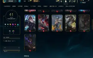 Unranked com 60 Champs e 41 Skins