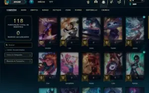 Unranked com 40 Champs e 10 Skins ( MAIN SUP )
