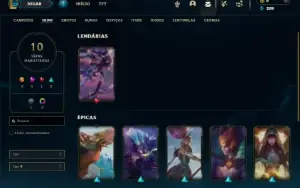 Unranked com 40 Champs e 10 Skins ( MAIN SUP )