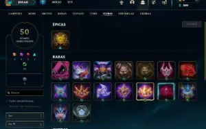 Unranked com 40 Champs e 10 Skins ( MAIN SUP )