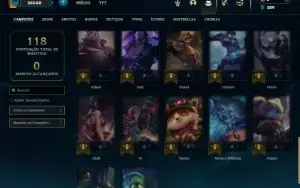 Unranked com 40 Champs e 10 Skins ( MAIN SUP )