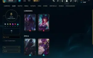 Unranked com 45 Champs e 8 Skins