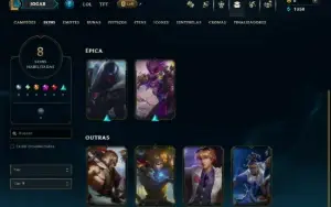Unranked com 45 Champs e 8 Skins