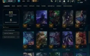 Unranked com 45 Champs e 8 Skins