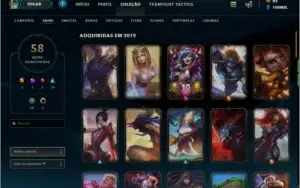 Conta de league of legends lvl 189 muitas skins