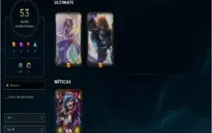 Conta platina 53 skins 2 ultimates,96 champs
