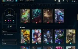 Conta ouro 2 com 75 skins e 138 champs