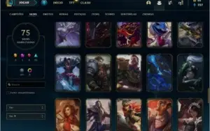 Conta ouro 2 com 75 skins e 138 champs