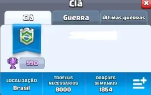 Clã Clash Royale Ativo E Bem Evoluido