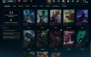 Diamante 1 com 40 Champs e 6 Skins
