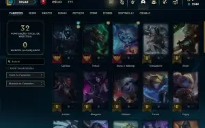Diamante 1 com 40 Champs e 6 Skins