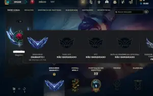 Diamante 1 com 40 Champs e 6 Skins