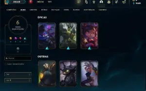 Diamante 1 com 40 Champs e 6 Skins
