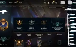 CONTA LOL LV 199 GOLD E 86SKINS OTIMAS