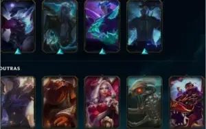 CONTA LOL LV 199 GOLD E 86SKINS OTIMAS