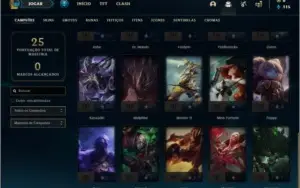 Conta platina 3 baratinha com 30 champs e 1 skin