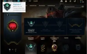Conta platina 3 baratinha com 30 champs e 1 skin