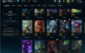Conta Bronze 3 com 43 Champs e 24 Skins + 1 Fragmento
