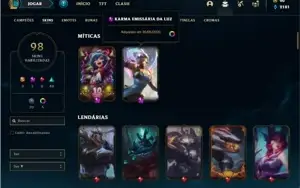 Conta prata 2 com 114 Champs e 98 Skins + 331k de Yasuo
