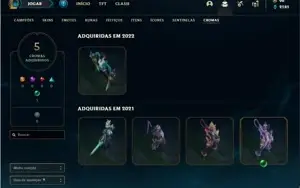 Conta prata 2 com 114 Champs e 98 Skins + 331k de Yasuo