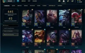 Conta prata 2 com 114 Champs e 98 Skins + 331k de Yasuo