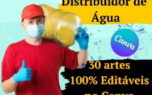 Pack Canva para Distribuidora de Água com 30 Artes