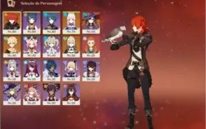 Conta Genshin Impact Diluc/Kokomi/Mona/Jean/Aloy AR46