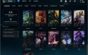 Conta unranked com 13 skins e 51 champs