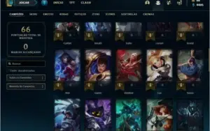 Conta unranked com 13 skins e 51 champs