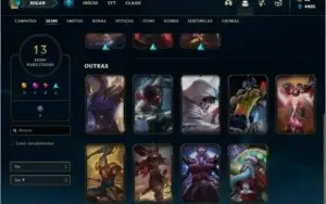 Conta unranked com 13 skins e 51 champs