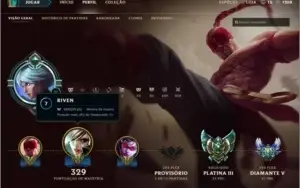 Conta League of Legends Platina 5/Diamante 3