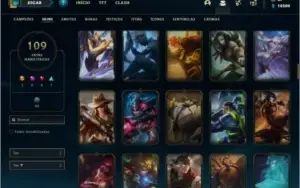 Conta urnanked com 118 champs e 109 skins + KAYLE JUIZA
