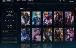 Conta LoL Gold III/Todos os Campeões/360 Skins