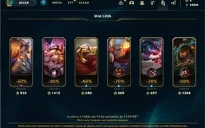 Conta prata 4 com 23 Champs e 5 Skins + 6 Espolios