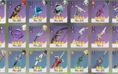 CONTA AR45- DILUC+ZHONGLI+XIAO + 57 RESINAS + GEMAS -NA-PC