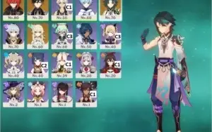 CONTA AR45- DILUC+ZHONGLI+XIAO + 57 RESINAS + GEMAS -NA-PC
