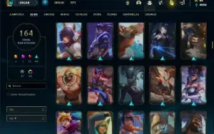 Conta Unranked com 150 Champs e 164 Skins ( MAIN SUP )