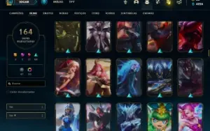 Conta Unranked com 150 Champs e 164 Skins ( MAIN SUP )