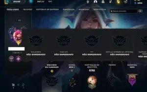 Conta Unranked com 150 Champs e 164 Skins ( MAIN SUP )